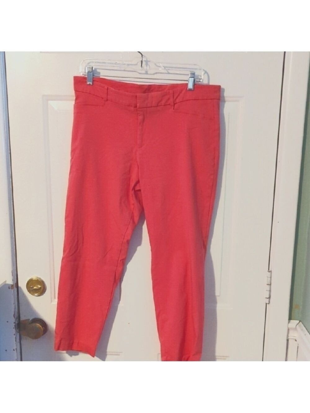 AGB Coral Pink Stretch Pants Size 14 Summer Cruise Wear Vacation Fun Color